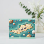 Aruba kaart van eiland (Staand voorkant)