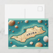 Aruba kaart van eiland (Voorkant / Achterkant)