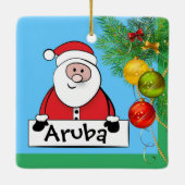Aruba Kerstmis Santa Ornament (Achterkant)