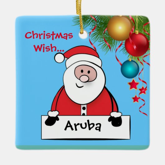 Aruba Kerstmis Santa Ornament (Voorkant)