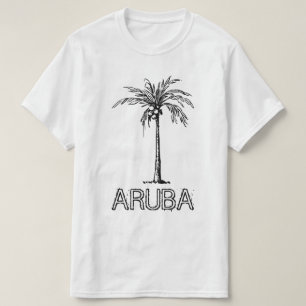 Aruba-kokosnoot zwart-wit ontwerp t-shirt