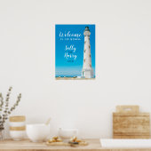 Aruba Lighthouse Destination Wedding Personalized Poster (Keuken)