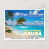 Aruba Mariage Island Enregistrer la date Carte pos (Devant)