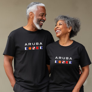 Aruba Maritime Nautical Signal markeert donkere kl T-shirt