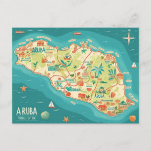 Aruba mooi eiland ansichtkaart feestdagenkaart