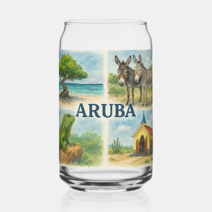 Aruba multiweergave waterverf blikvorm glas