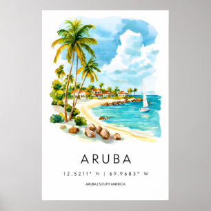 Aruba Oude Reisposter Ski National Park Poster