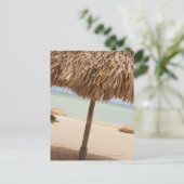 Aruba, palapa on beach briefkaart (Staand voorkant)