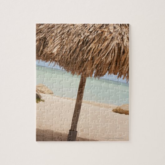Aruba, palapa op het strand legpuzzel (Verticaal)