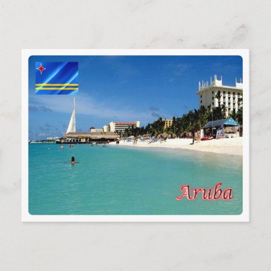 Aruba - Palm Beach - Briefkaart (Voorkant)