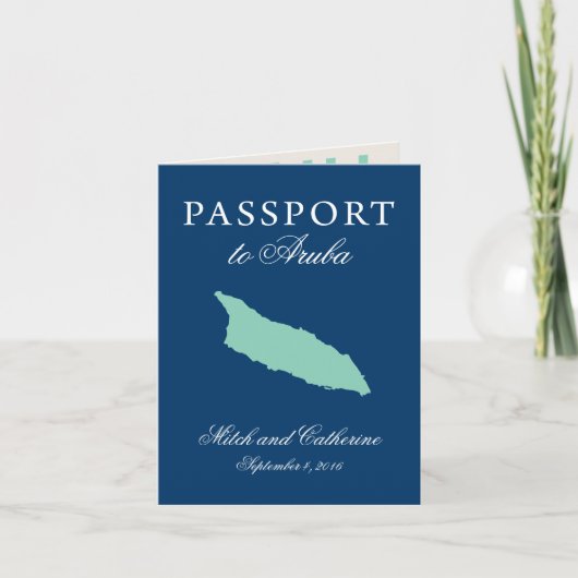Aruba Paspoort Huwelijk met Divi Divi Boom (Voorkant)