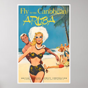 Aruba Reisposter Vintage Aruba Kunst Muur Retro Poster