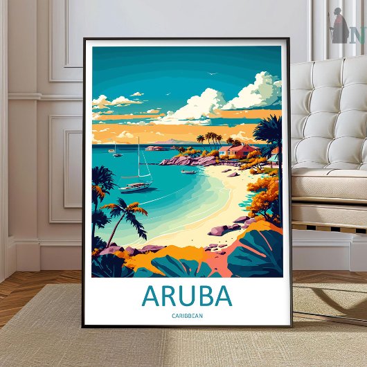 Aruba Reisprint Muurkunst Aruba Muurdecoratie Thui Poster