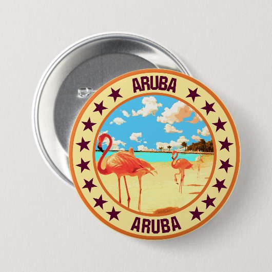 Aruba Ronde Button 7,6 Cm (Voorkant /achterkant)