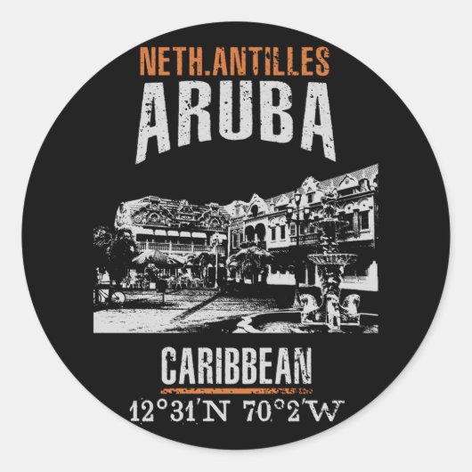 Aruba Ronde Sticker (Voorkant)