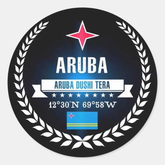 Aruba Ronde Sticker (Voorkant)