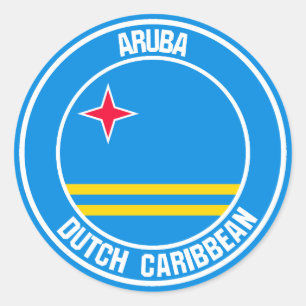 Aruba Round Emblem Ronde Sticker