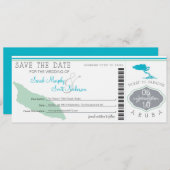 ARUBA Save the Date Boarding Pass (Voorkant / Achterkant)