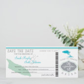 ARUBA Save the Date Boarding Pass (Staand voorkant)