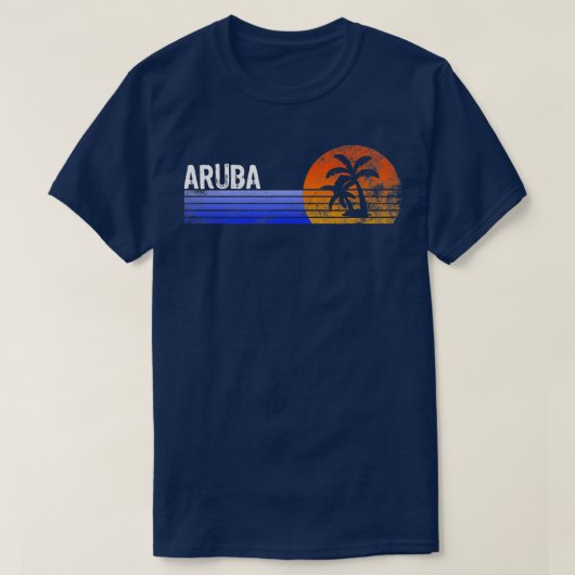 Aruba Souvenir Retro Sunset Trip Summer Vacking T-shirt (Design voorkant)