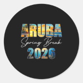 Aruba Spring Break 2026 Summer Vacation Beach  Ronde Sticker (Voorkant)