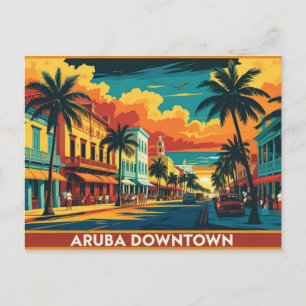 Aruba stadscentrum ansichtkaart feestdagenkaart