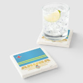 Aruba Stenen Onderzetter (Zijkant)