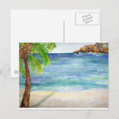 Aruba-strand met palmboom briefkaart (Voorkant / Achterkant)