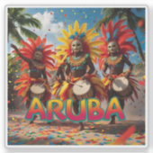 Aruba tijd om te vieren sticker (Voorkant)