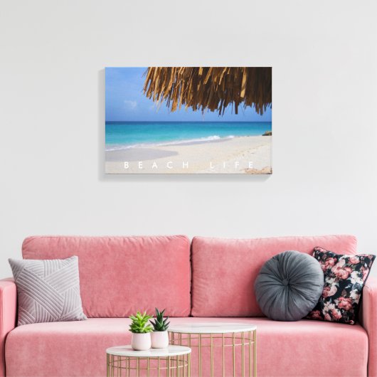 Aruba Uitzicht Blue Ocean Sandy Beach Life Canvas Afdruk (Insitu (Woonkamer))