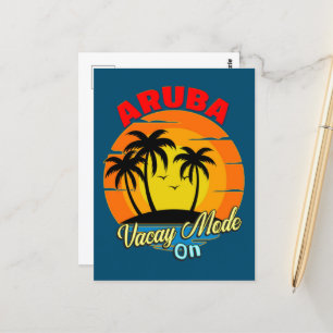 Aruba Vacay Mode op Family Group Matking Travel Briefkaart