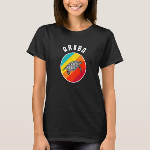 Aruba Vakantie Souvenir Kleurrijk Afbeelding Retro T-shirt