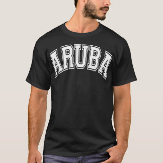 Aruba Varsity Style Roze met White Tet T-shirt