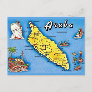 Aruba Vintage Eilandansichtkaart Briefkaart