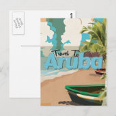 Aruba Vintage Travel Poster. Briefkaart (Voorkant / Achterkant)