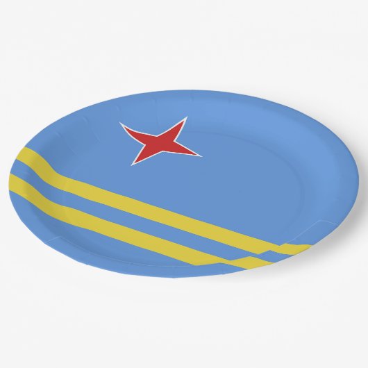 Aruba-vlag Papieren Bordje (Gekanteld)