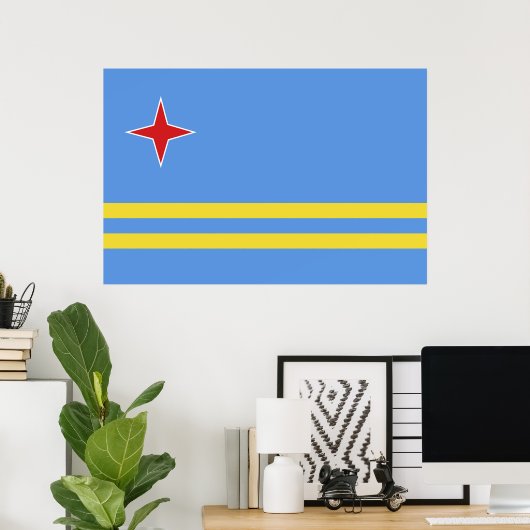Aruba-vlag Poster (Thuiskantoor)