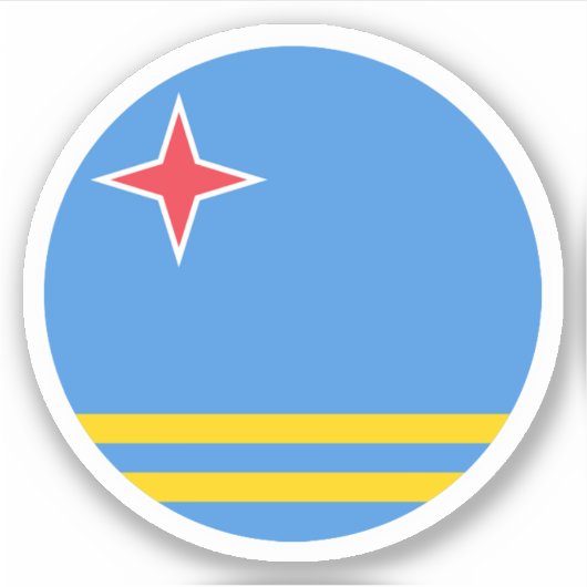Aruba Vlag Ronde Sticker (Voorkant)