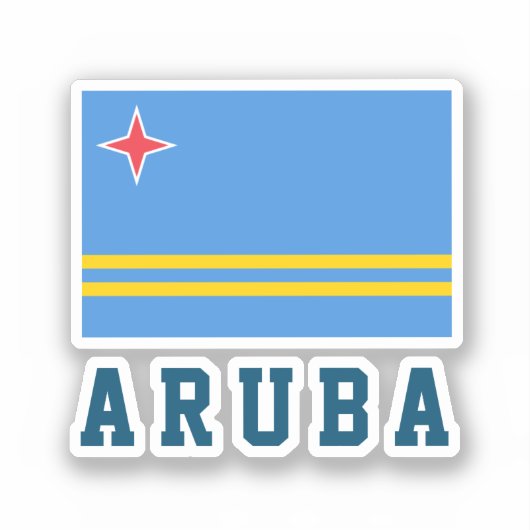 Aruba-vlag Sticker (Voorkant)