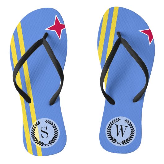 Aruba-vlag Teenslippers (Voetbed)