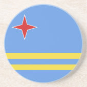 Aruba-vlag Zandsteen Onderzetter (Voorkant)
