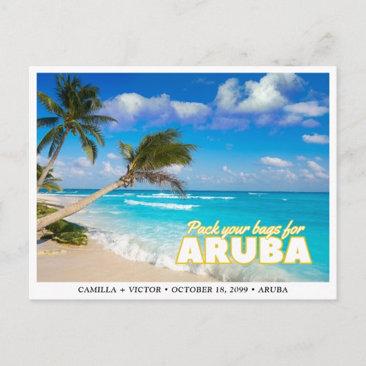Aruba Wedding Island Save the Date Briefkaart (Voorkant)