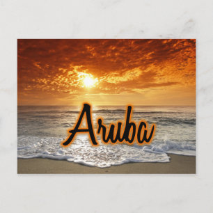 Aruba-zonsondergang Briefkaart