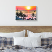 Aruba-zonsondergang Canvas Afdruk (Insitu (Slaapkamer))