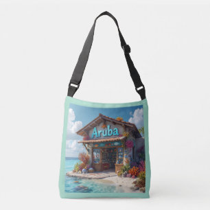 Arubaanse cadeauwinkel aan het water crossbody tas