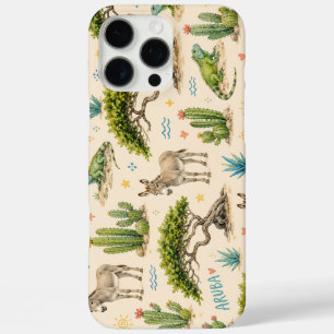 Arubaanse divi boom, ezel, leguaan, cactus iPhone 16 pro max hoesje