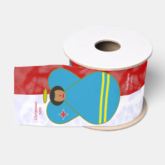Arubaanse Engel Zwart Haar Rood Wit Gepersonalisee Grosgrain Lint