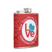 Arubaanse rode letters LOVE Flag gepersonaliseerd Heupfles (Rechts)