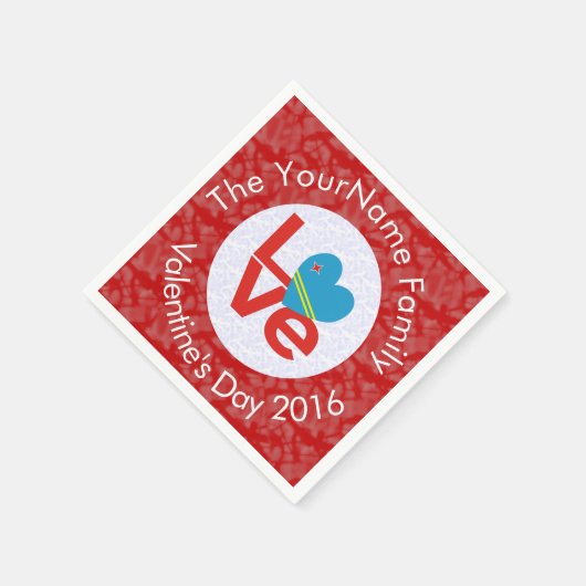 Arubaanse Vlag Hart Rode Liefde Servetten (Hoek)