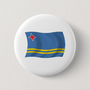 Arubaanse Vlag Knop Ronde Button 5,7 Cm